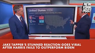 Jake Tapper’s stunned reaction goes viral after Harris failed to outperform Biden in a single state