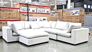 THOMASVILLE LOWELL 6-PIECE MODULAR FABRIC SECTIONAL shop SOFA, CHAIR, FURNITURE at COSTCO with Me!!!