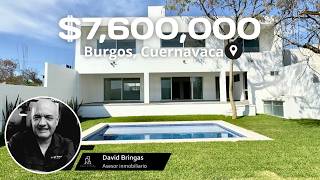 Casa con alberca y jardín en Burgos, Cuernavaca | 5 recámaras, terraza y techos Altos