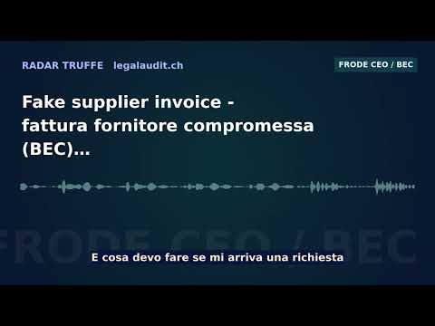Fake supplier invoice — fattura fornitore compromessa (BEC)