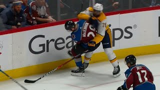 Subban Elbows Mackinnon In The Head, Scrum Ensues
