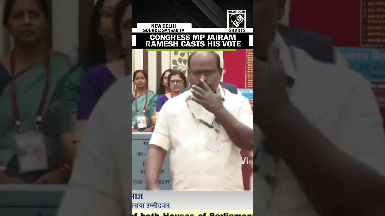 VP Polls: Congress MP Jairam Ramesh casts his vote