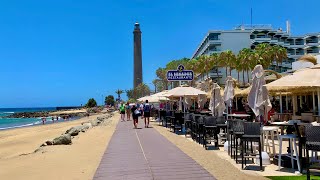 Gran Canaria Maspalomas Meloneras Strand Shops Bars Restaurants 4K Juli