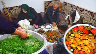IRAN Delicious Kurdish Style Dolma With Meat Slices in Tomato Sauce | Village Recipes
