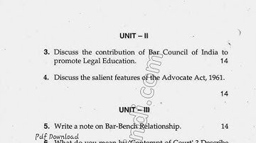 BA LLB Hons 5th Sem Professional Ethics Question Paper