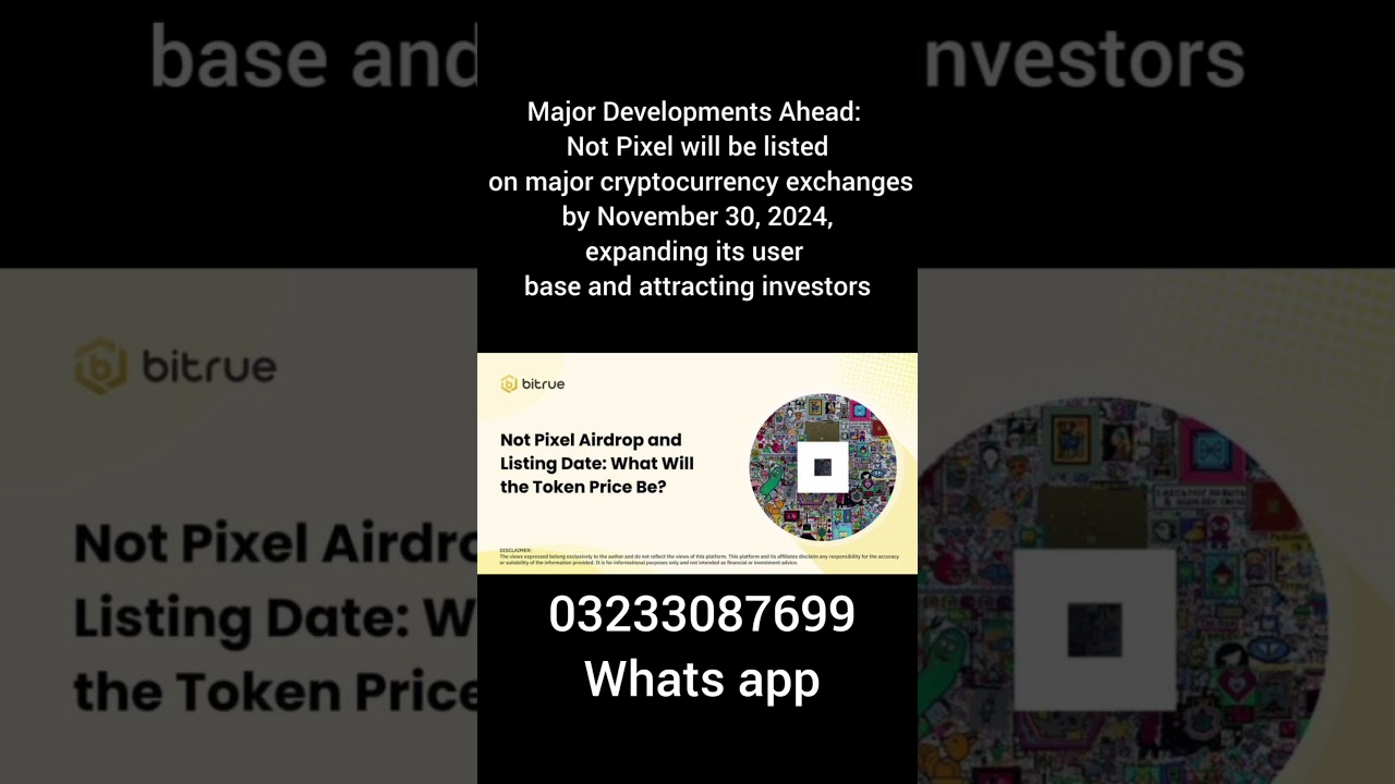 Not Pixel will be listed on major cryptocurrency exchanges by November 30, 2024 || Not Pixel Listing