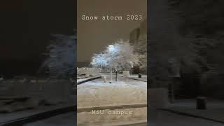 Snow storm 2023 MSU campus