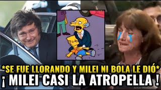 MILEI casi ATR0PELLÓ CON EL AUTO A DIPUTADA K QUE FUE A INSULTARLO