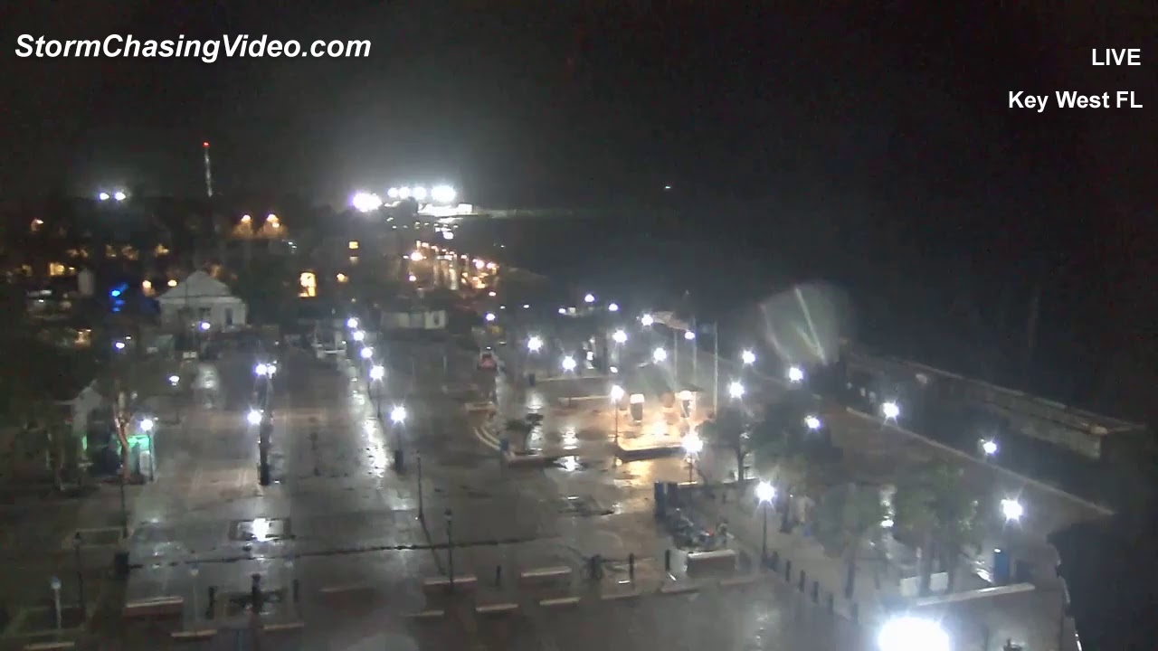 LIVE squall line and cold front moving through Key West and Florida Keys.