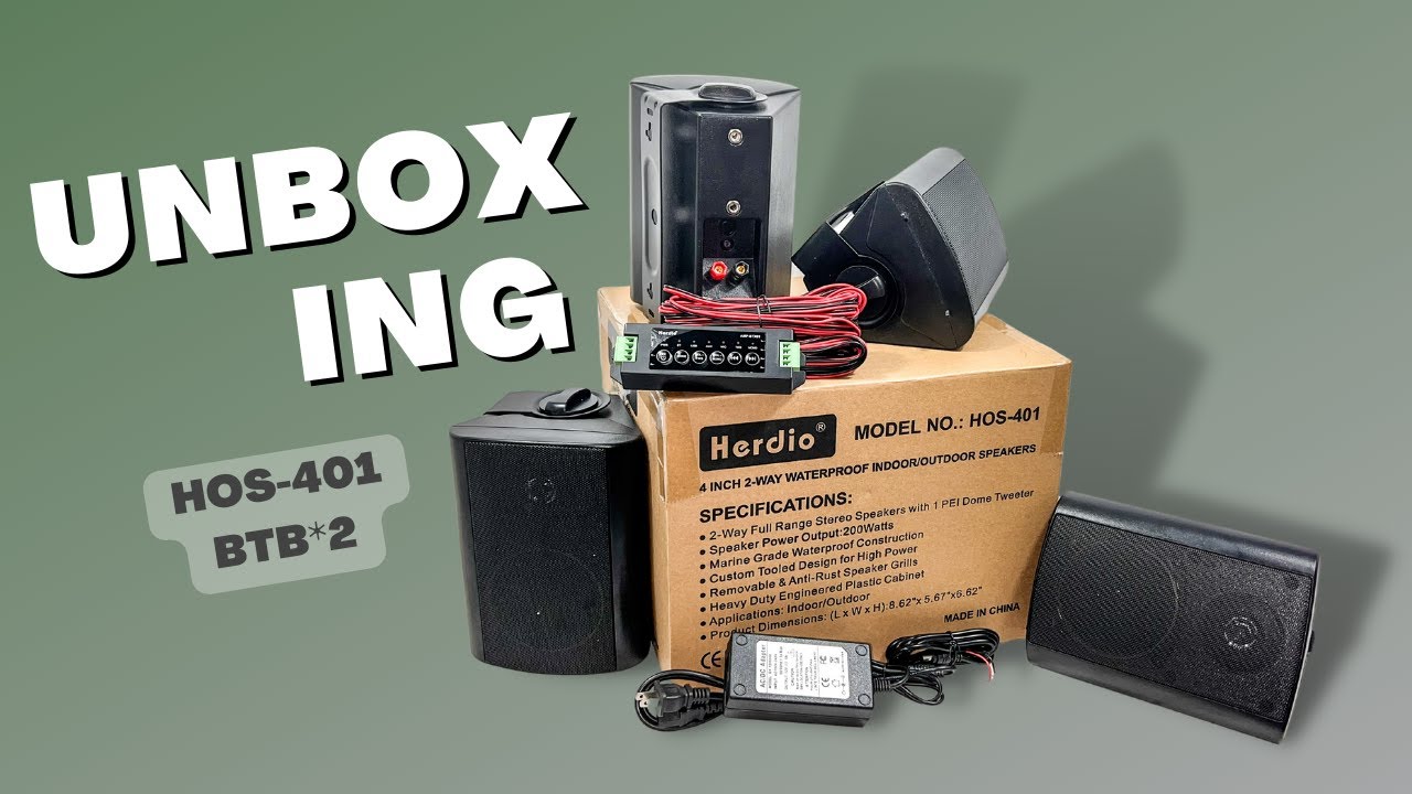 Herdio 4 Inch Outdoor Bluetooth Wired Outdoor Speaker for Patio Garage