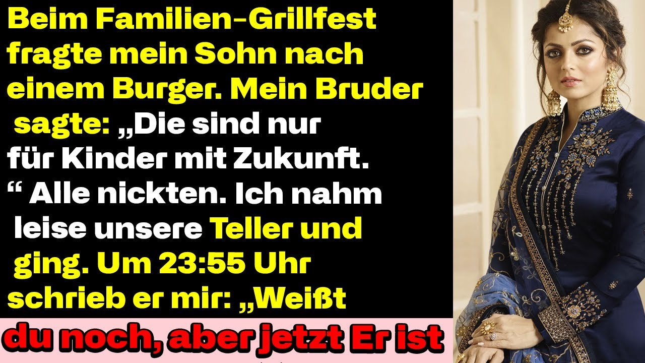 Beim Familien-BBQ bat mein Sohn um einen Burger. Mein Bruder sagte: „Die sind nur für Kinder mit