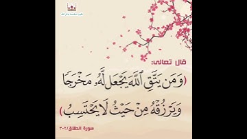 ومن يتق الله يجعل له مخرجا ( تلاوة خاشعة بصوت الشيخ ماهر المعيقلي )