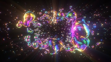 Iridescent Neon Rainbow Gradient Liquid Bubble Blobs Flowing Vortex 4K DJ Visuals Loop Background