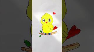 Easy bird drawing 🐥 #shorts #art #drawing #trending