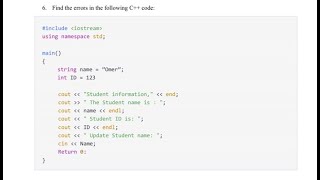 What are Namespace, Iostream and return