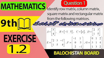 9th Math Exercise 1.2 Question 1 Balochistan Board || exercise 1.2 q1 maths class 9 نہم ریاضی