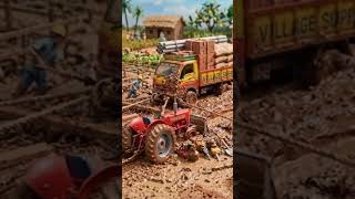 Supply Truck Stuck in Mud! Mini Tractor Builds a Rescue Road 🏗️ science project