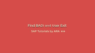Find BADi and User Exit   SAP ABAP