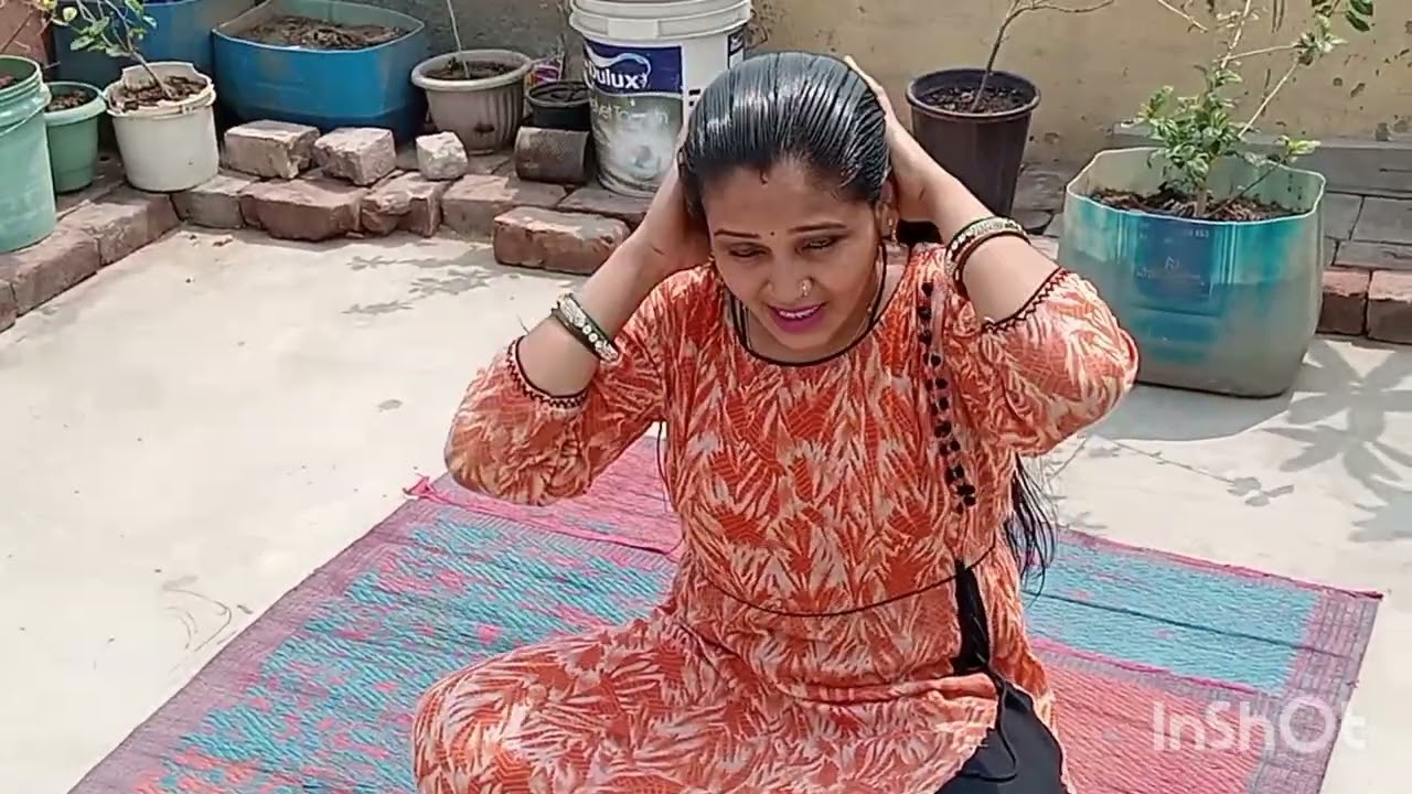 Braid pour oiling with Bun pour oiling ..sleek combing &lince combing heavy hair oiling with braid