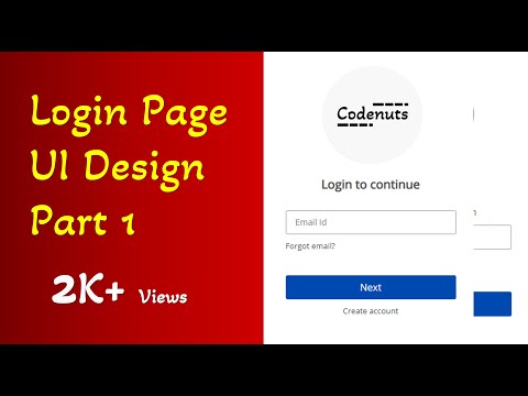 Login Page UI Design Part 1 - Codenuts