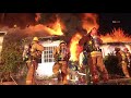 No injuries reported after a single family home was destroyed by fire in Reseda, California.