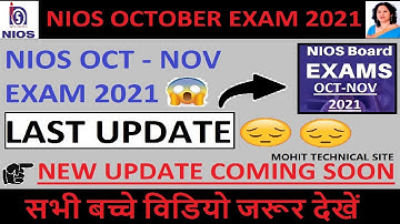 NIOS OCT - NOV Exam 2021 - Last Update l New Topic Coming Soon..