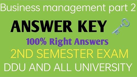 B.com 1year 2nd semester business management part 2 Answer key 🗝️
