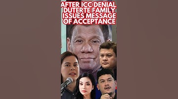 Na ontkenning door het ICC, geeft de familie Duterte een boodschap van acceptatie af #philippinep...