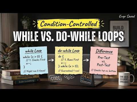 While Do While | while vs. do-while Loops in C++ | Condition-Controlled Loops | Engr Saeed