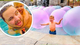 SWIMMING POOL FILLED WITH WUBBLE BUBBLE BALLS!!!