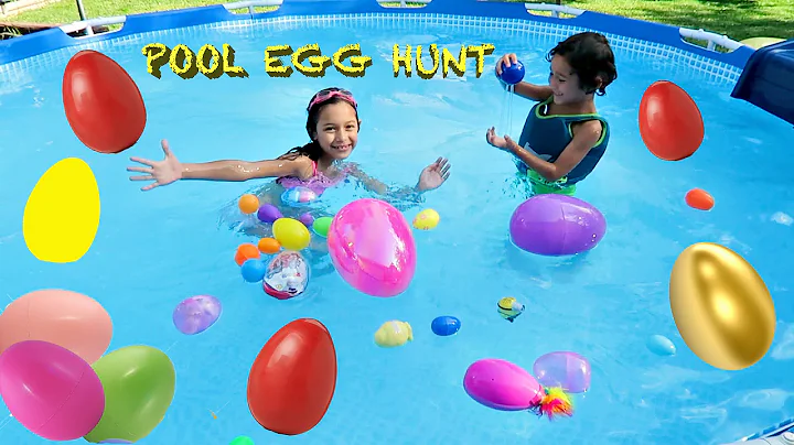 GIANT SURPRISE EGG HUNT AT THE POOL