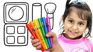 Aayat Paint her Makeup Set | Fun Learning Video for Toddlers! | Learn Colors by Coloring