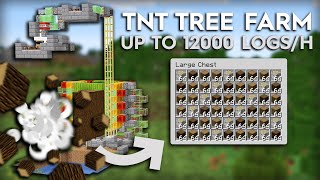 Minecraft TNT Tree Farm - Fully Automatic - Oak, Birch, Spruce, Jungle logs - Tutorial 1.15
