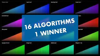 16 sorting algorithms, same data: who's fastest