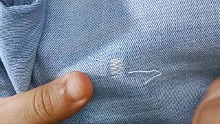 اصلاح (رفي) ازاي ارفي نقر صغير اوي في بنطلون جينز.clothes repair63