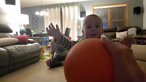 Landon walks to dad