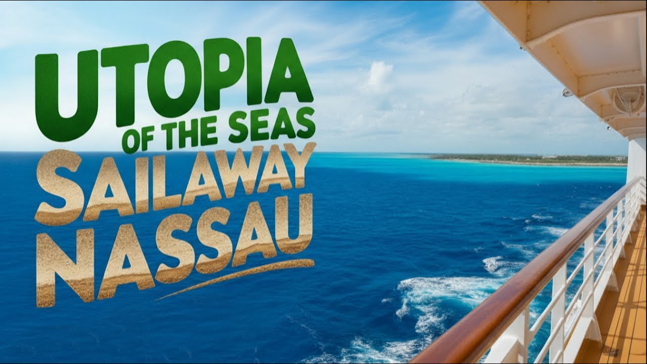 Utopia of the Seas Sailaway from Nassau | 4K Time Lapse Aft View (Pure Ocean Sounds, No Music)