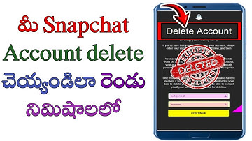 How to delete Snapchat account in Telugu/snapchat account delete/delete snapchat account