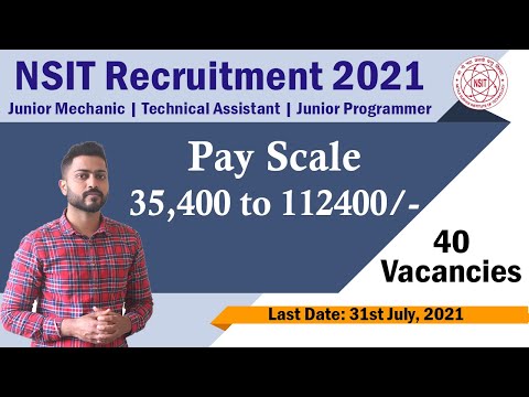 NSIT Recruitment 2021 | 40 vacancies | Govt. Job