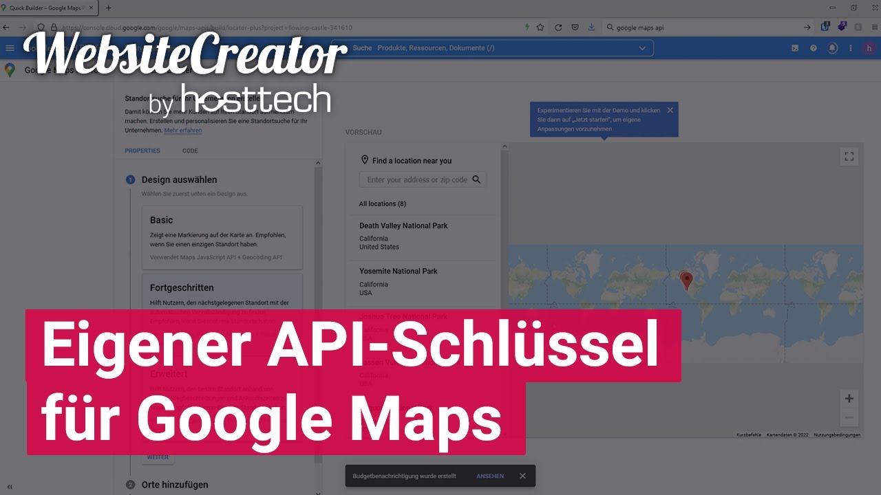 Update Website Creator: Eigener API-Schlüssel für Google Maps