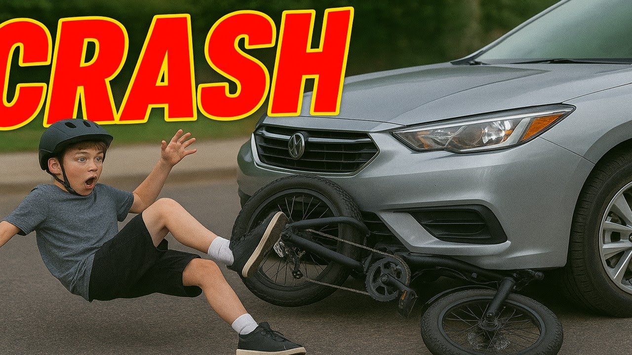 Unbelievable E-Bike Crash: Kid Walks Away, Bike DESTROYED!