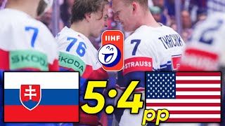 SLOVENSKO vs USA | 5:4pp | Mistrovství světa v hokeji 2024 | SESTŘIH