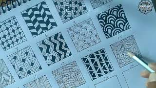 How to draw zentangle patterns of mandala art (part-2)