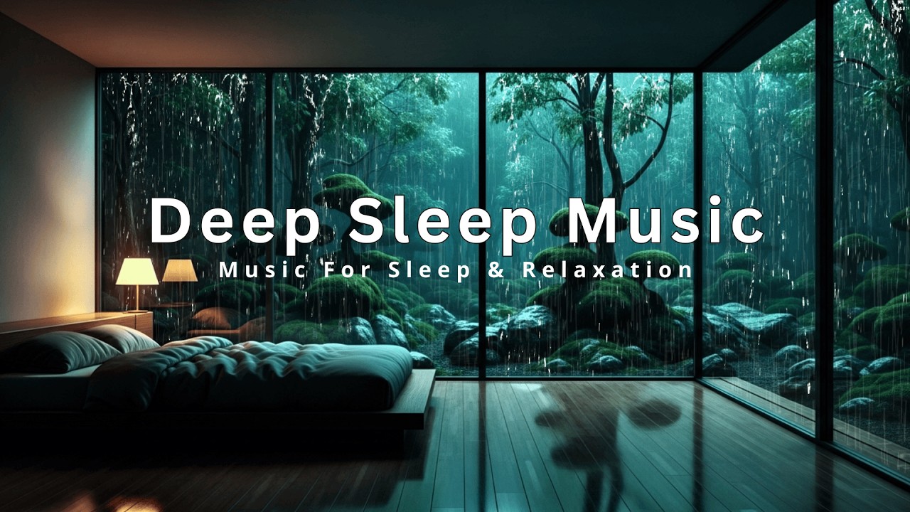 Sleep Instantly with Soft Piano and Rain 🌧️ All Night Relaxing Bedroom Ambience