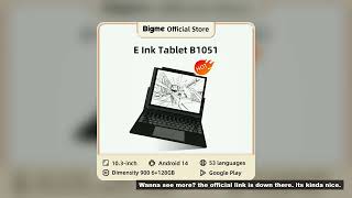 Bigme B1051 10.3'' Ebook Reader Android 14 Electronic Book Tablet Ereader, Demensity 900, 6+128GB E-