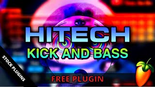 how to make hitech kick and bass in fl studio |stock plugins| #flstudio #hitech #tutorial