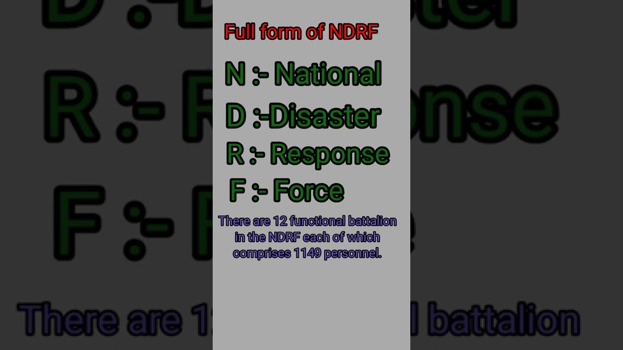 Full form of NDRF 