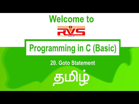 Programming in C Basic Tamil Tutorial 20   Goto Statement   RVS Tech