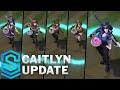 Caitlyn Update Comparison - All Affected Skins | League Of Legends