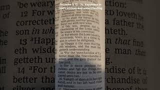 Proverbs 3: 13 - 14: Happiness in God's wisdom and understanding 